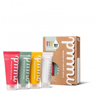 100% natūralaus veganinio dezodoranto Nuud su mikro sidabru šeimos rinkinys 4x20ml