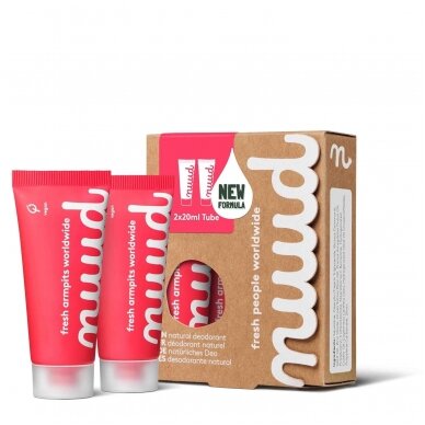 100% natūralus ir veganinis dezodorantas Nuud su mikro sidabru gudresnis rinkinys 2x20ml
