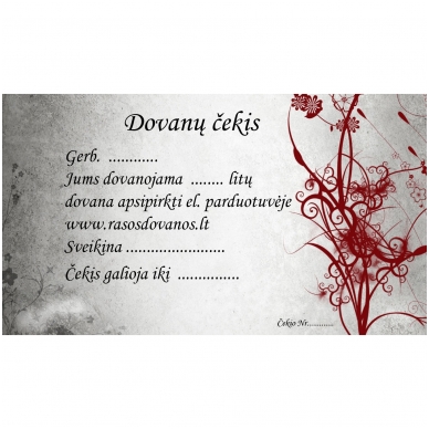 50 eurų Dovanų čekis