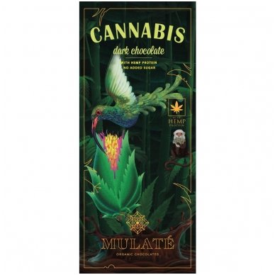 EKOLOGIŠKAS JUODASIS ŠOKOLADAS CANNABIS, 80G