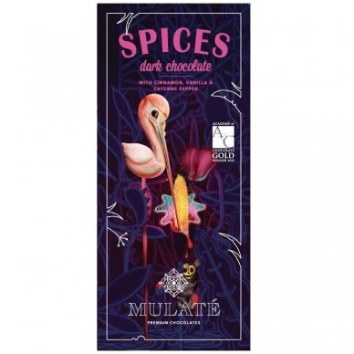 EKOLOGIŠKAS JUODASIS ŠOKOLADAS SPICES, 80G 2