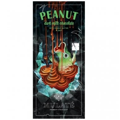 EKOLOGIŠKAS PIENINIS ŠOKOLADAS PEANUT, 80G 2