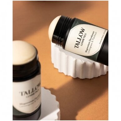 Natūralus dezodorantas su magniu ir taukais (tallow) – citrinžolė ir pačiulis 75ml 2