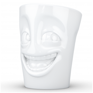 Porcelianinis puodelis 350ml su rankenėle - juokaujantis