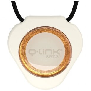 Q-Link® pakabukas su SRT™ technologija – energijos balansas ir EMF harmonizavimas kasdienai. Baltos spalvos