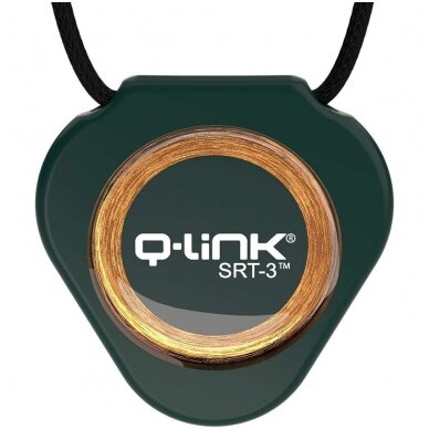 Q-Link® pakabukas su SRT™ technologija – energijos balansas ir EMF harmonizavimas kasdienai. Žalios spalvos
