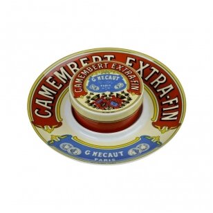Rinkinys CLASSIC. Porcelianinė camembert'o sūrio lėkštė su pocelianiniu sūrio laikymo ir kepimo indu