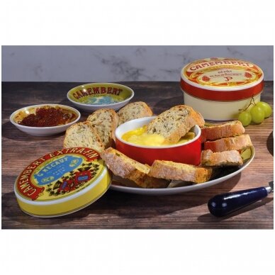 Rinkinys VINTAGE. Porcelianinė camembert'o sūrio lėkštė su pocelianiniu sūrio laikymo ir kepimo indu 3